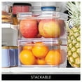 thumbnail image 3 of Small Fridge Organizer Bin with Removable Divider and Lid - Store Fruits, Vegetables, and Snacks, 3 of 5