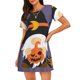 thumbnail image 1 of Fotbe Halloween Gnomes Bata de Dormir para Mujer con Estampado, Camisón de Algodón de Manga Corta, Ropa de Dormir Casual, 1 of 6