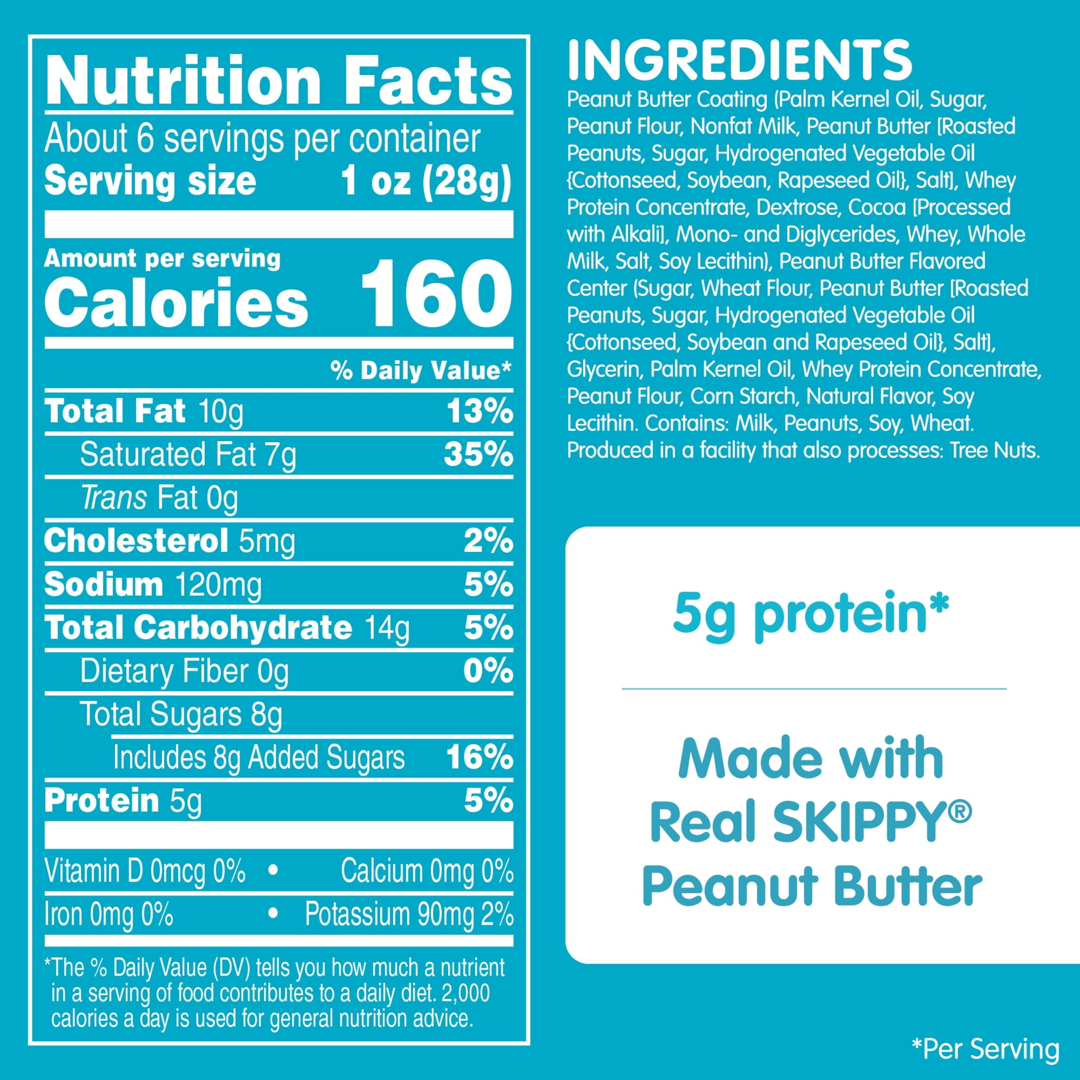 SKIPPY PB Bites Double Peanut Butter Snack, Shelf-Stable, 6 oz Resealable Plastic Pouch