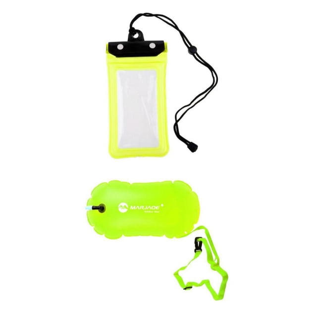 Boya de Natación de Seguridad Soledad Dispositivo de Flotación PVC + Bolsa de Teléfono Subacuática Impermeable