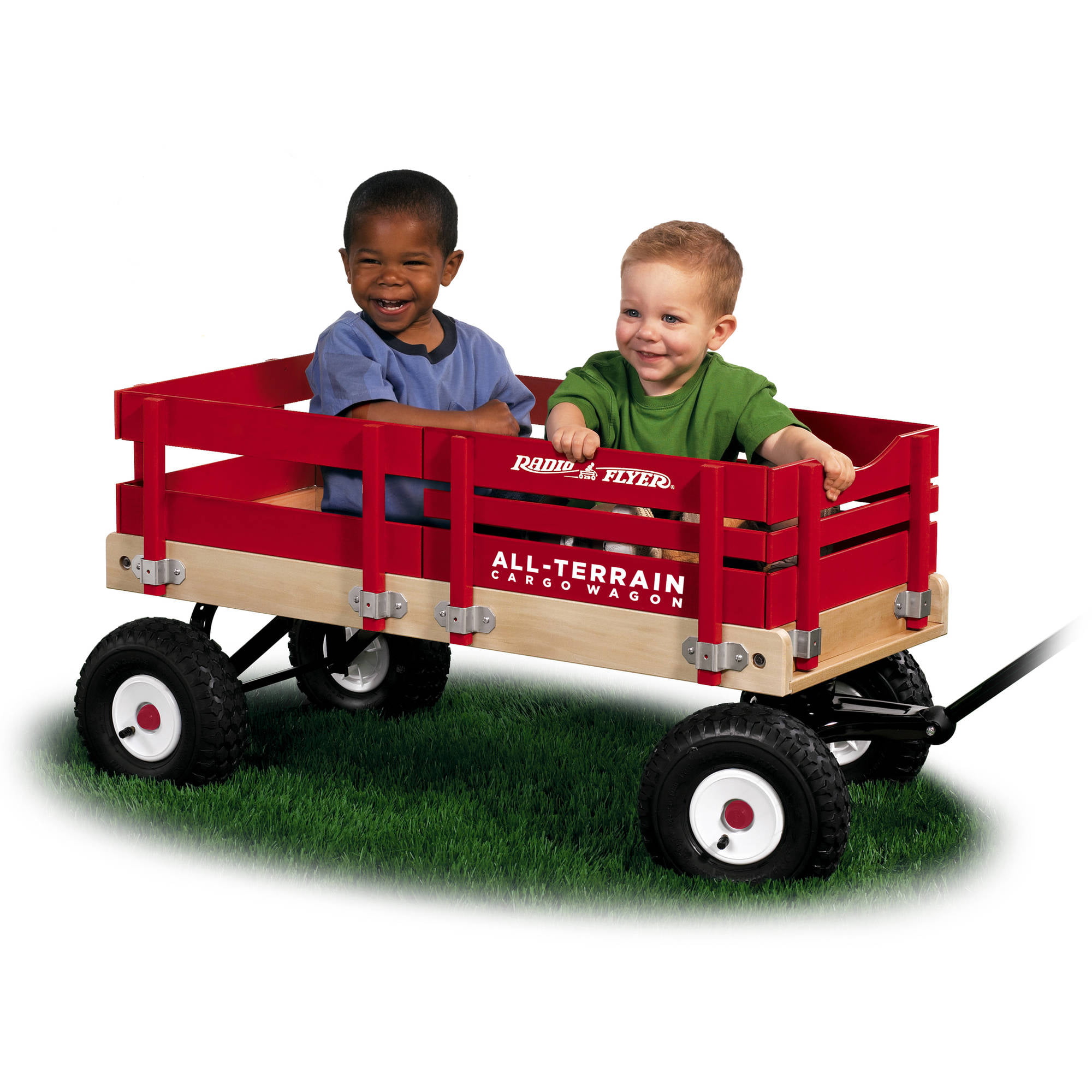 red wagons with wooden sides