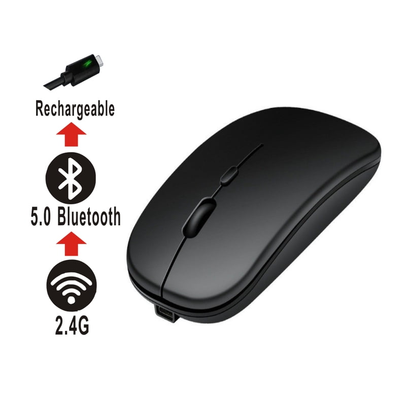 New Gaming Mouse Wireless Bluetooth Dual Mode Silent Rechargeable USB 2.4G DPI 1600 Optical Ergonomics Suitable for Laptops