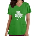 thumbnail image 3 of lcziwo St Patricks Day Scrubs for Women Funny Shamrock Print Tees Shirts Loose Fit Casual V Neck Scrub Tops Summer Vacation Outfits Green XXL Prime Sales of The Day, 3 of 5
