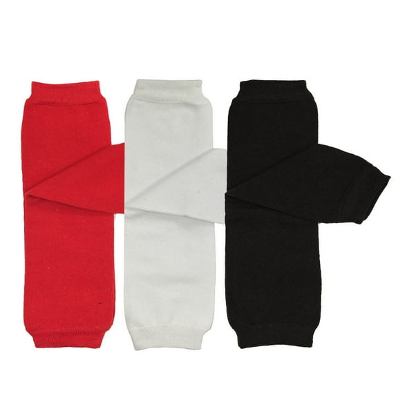Wrapables® Baby 3-Pair Leg Warmers O/S Solids in Red, White, Black