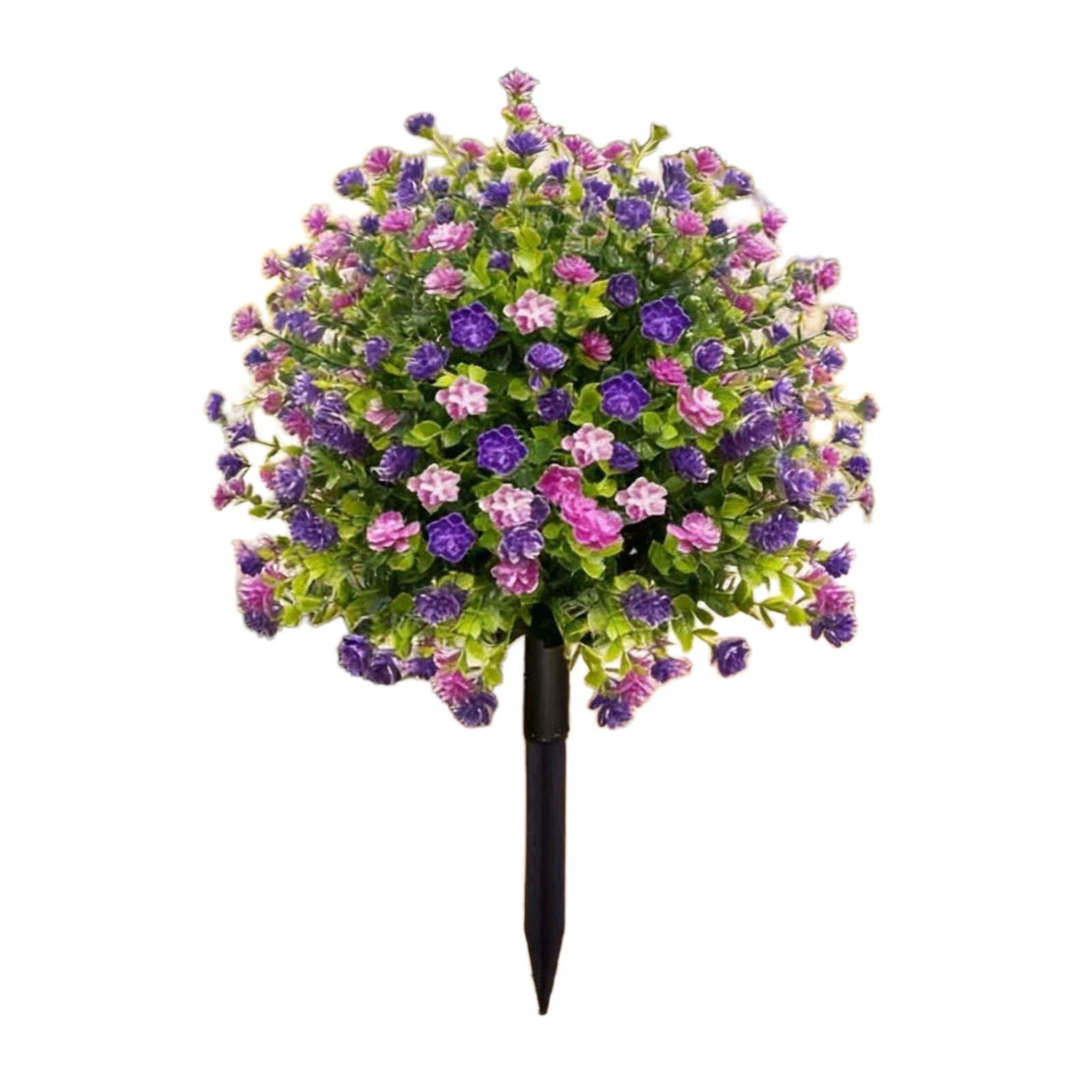 2Pcs Artificial Topiary Ball Flowers UV Resistant Outdoor Faux Plants with Ground Spikes Fake Bushes for Garden Porch Patio & Indoor Planters Decor