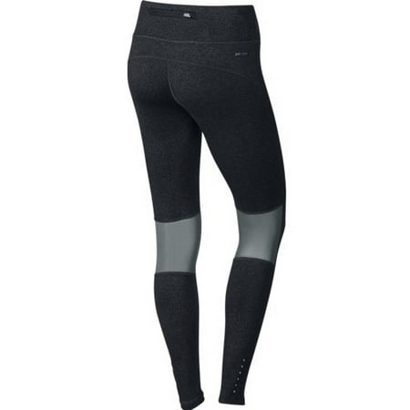 Nike Women's Dri Fit Epic Run Tights (Black/Cool Grey/Heather/Reflective Silver, X-Small)