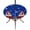 Bright Red Sapphire Blue, variant on Round Outdoor Tablecloth with Umbrella Hole and Zipper, Blue Gnomes Christmas Fitted Table Cover with Elastic Edge for 55-60 Inch, Snowflake Xmas Poinsettia Waterproof Patio Tablecoths for Picnic