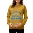 thumbnail image 2 of RKSTN Women's Maternity Sweatshirts Plus Size Crewneck Pregnancy Graphic Print Pullover Hoodless Sweatshirts Top Womens Casual Oversized Round Neck Loose Comfy Funny Printed Long Sleeve T Shirts, 2 of 7