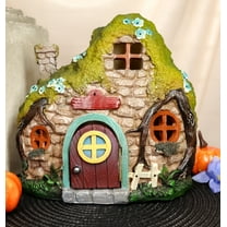 Ebros LED Light Up Fairy Garden Cottage House, Moving Door and Chimney