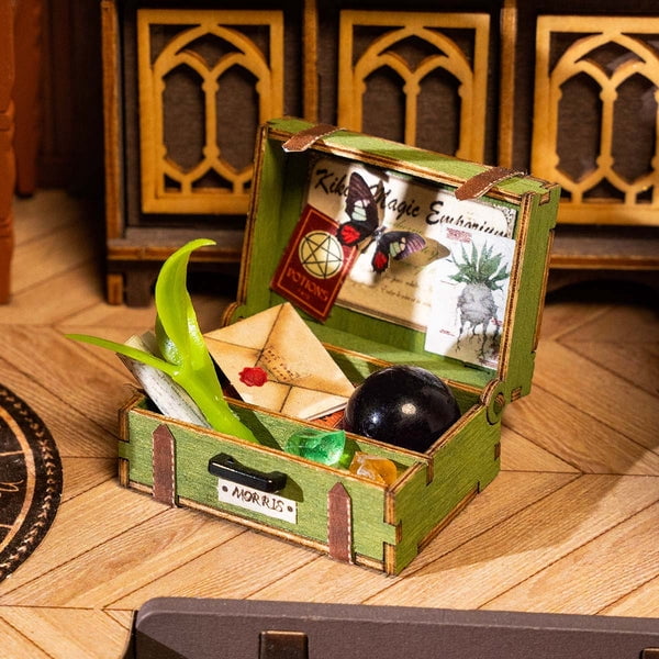 ROBOTIME DIY Miniature House Kit - The Magic Study, Mini Dollouse Building Kit for Adults, Tiny Home Craft Kits with Furniture/Lights, Halloween Christmas Birthday Gifts for Adults Kids
