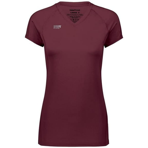 High Five 342222.745.S Ladies Truhit Short Sleeve Jersey, Maroon - Small