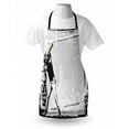 thumbnail image 3 of Baseball Apron Hitter in Field Graphic Distressed Backdrop Fast as You Can Image Baseball Themed, Unisex Kitchen Bib Apron with Adjustable Neck for Cooking Baking Gardening, Black White, by Ambesonne, 3 of 3