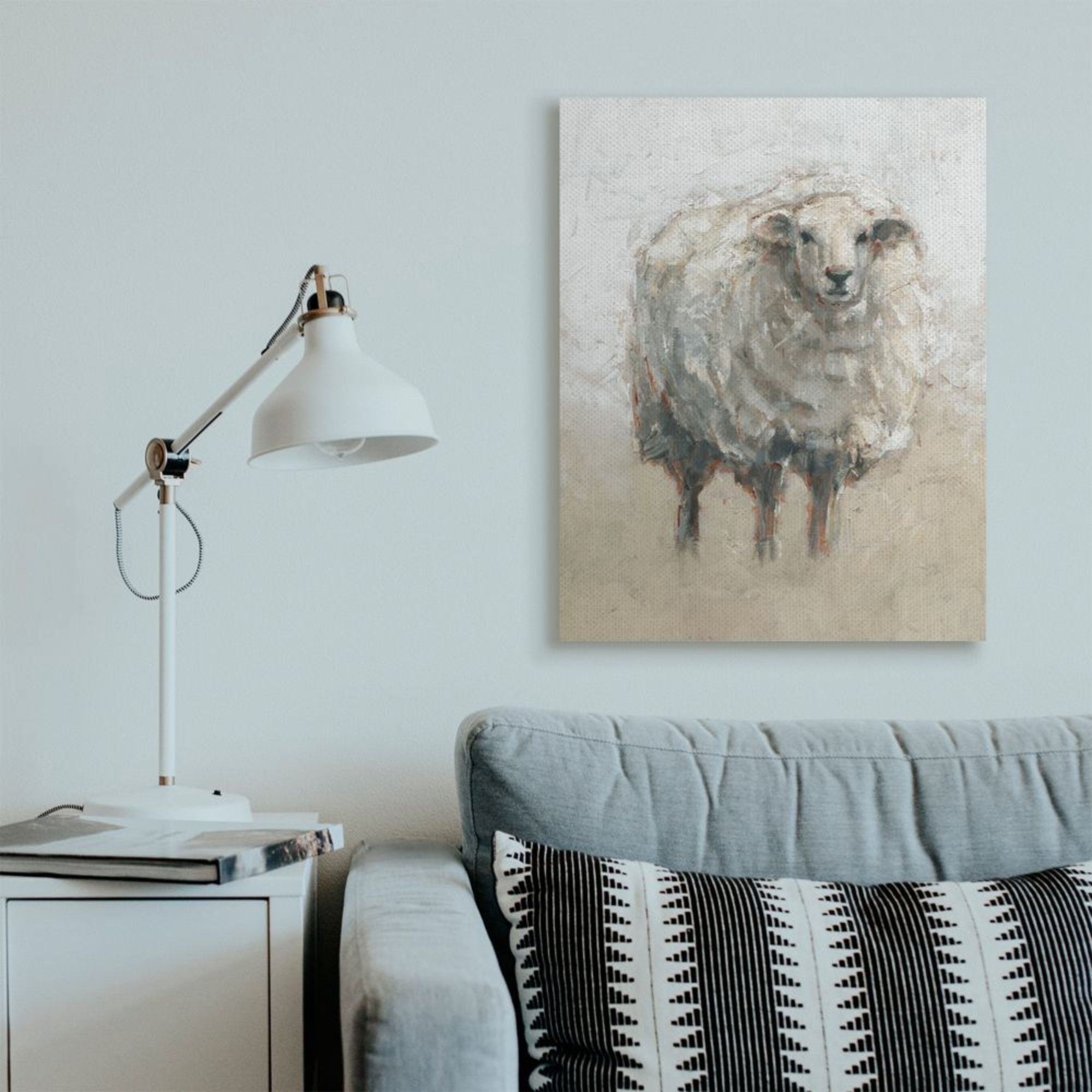 Stupell Industries Fluffy Sheep Farm Animal Beige Tan Painting Design by Ethan Harper, 30" x 40"