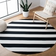 thumbnail image 2 of SAFAVIEH Montauk Saranna Geometric Cotton Area Rug, Black/Ivory, 3' x 3' Round, 2 of 8