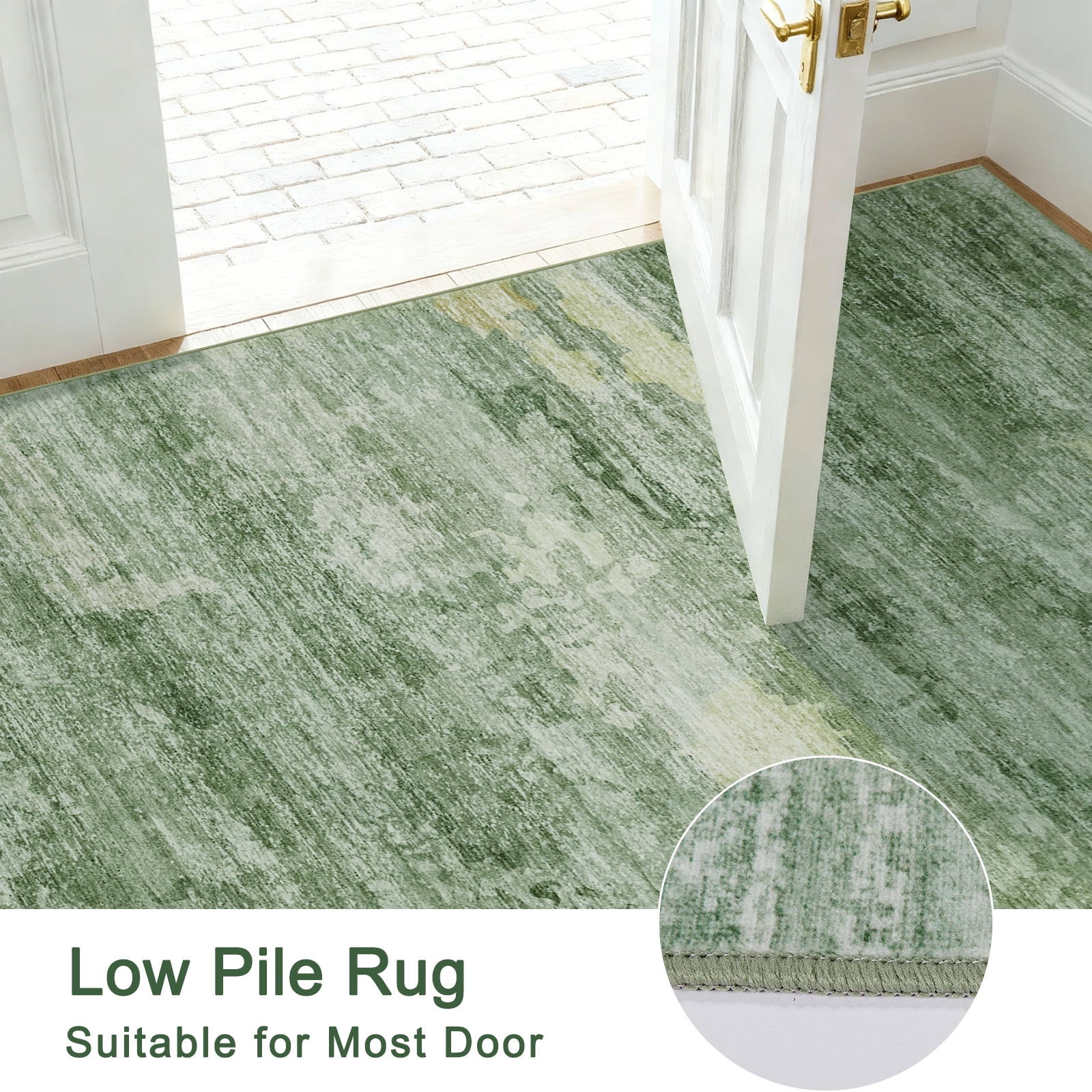 8x10 Area Rugs for Living Room-Sage Green Modern Abstract Area Rugs Machine Washable Rugs,Non-Slip Soft Neutral Farmhouse Carpet Rugs for Bedroom Dining Room Home Office