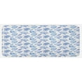 thumbnail image 1 of Indigo Kitchen Mat, Summer Theme Watercolor Blurry Hand Drawn Buds Flowers Roses Seem Image, Plush Decorative Kitchen Mat with Non Slip Backing, 47" X 19", Pale Blue and White, by Ambesonne, 1 of 1