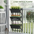 thumbnail image 4 of Outsunny 3-Tier Planters for Outdoor Plants, Planter Boxes, Dark Grey, 4 of 10