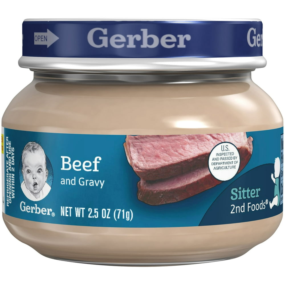 GERBER 2nd Foods Beef & Beef Gravy Baby Food, 2.5 oz. Jar (Pack of 10
