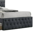 thumbnail image 3 of Maykoosh Global Greatness Full Size Upholstered Bed With Twin Trundle, Tufted Charcoal Burlap, 3 of 5