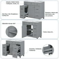 thumbnail image 3 of 36 Inch Bathroom Vanity Cabinet with Sink Top Combo Set, Freestanding Floor Rustic Single Shaker Storage Cabinet with Soft Closing Door and Drawer, Gray, 3 of 7