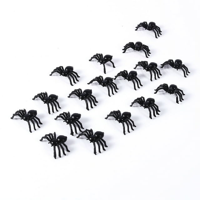 Halloween Pequeña Araña Negra 50 Piezas 2 Cm Juguetes Falsos De Plástico