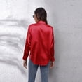 thumbnail image 3 of Blusa holgada De satén para Mujer, camisa elegante De seda, manga larga, ropa De calle para primavera y otoño, 3 of 4