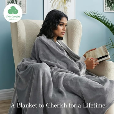 Cozy Comfort Fleece Throw Blanket for Couch Grey - Lightweight Plush Fuzzy Cozy Soft Blankets and Throws for Sofa, 50x60 inches