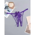 thumbnail image 3 of 4 tangas sexys con lazo decorativo, tirantes finos sin entrepierna, estampado floral de rosas, lencería íntima para mujer., 3 of 5
