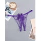 thumbnail image 3 of 4 tangas sexys con lazo decorativo, tirantes finos sin entrepierna, estampado floral de rosas, lencería íntima para mujer., 3 of 5