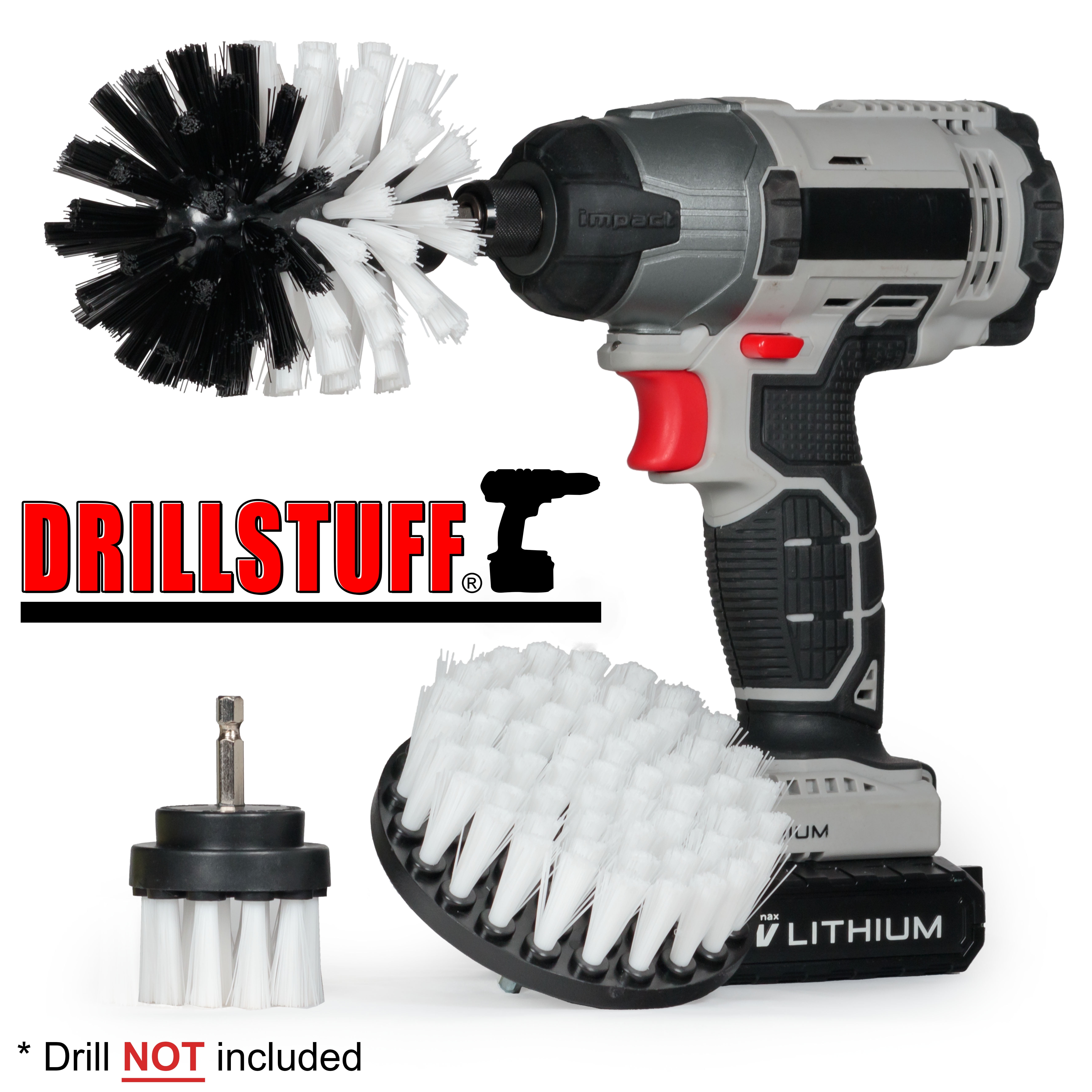 Drillstuff Drill Brush Attachment Kit Soft White Drill Brush