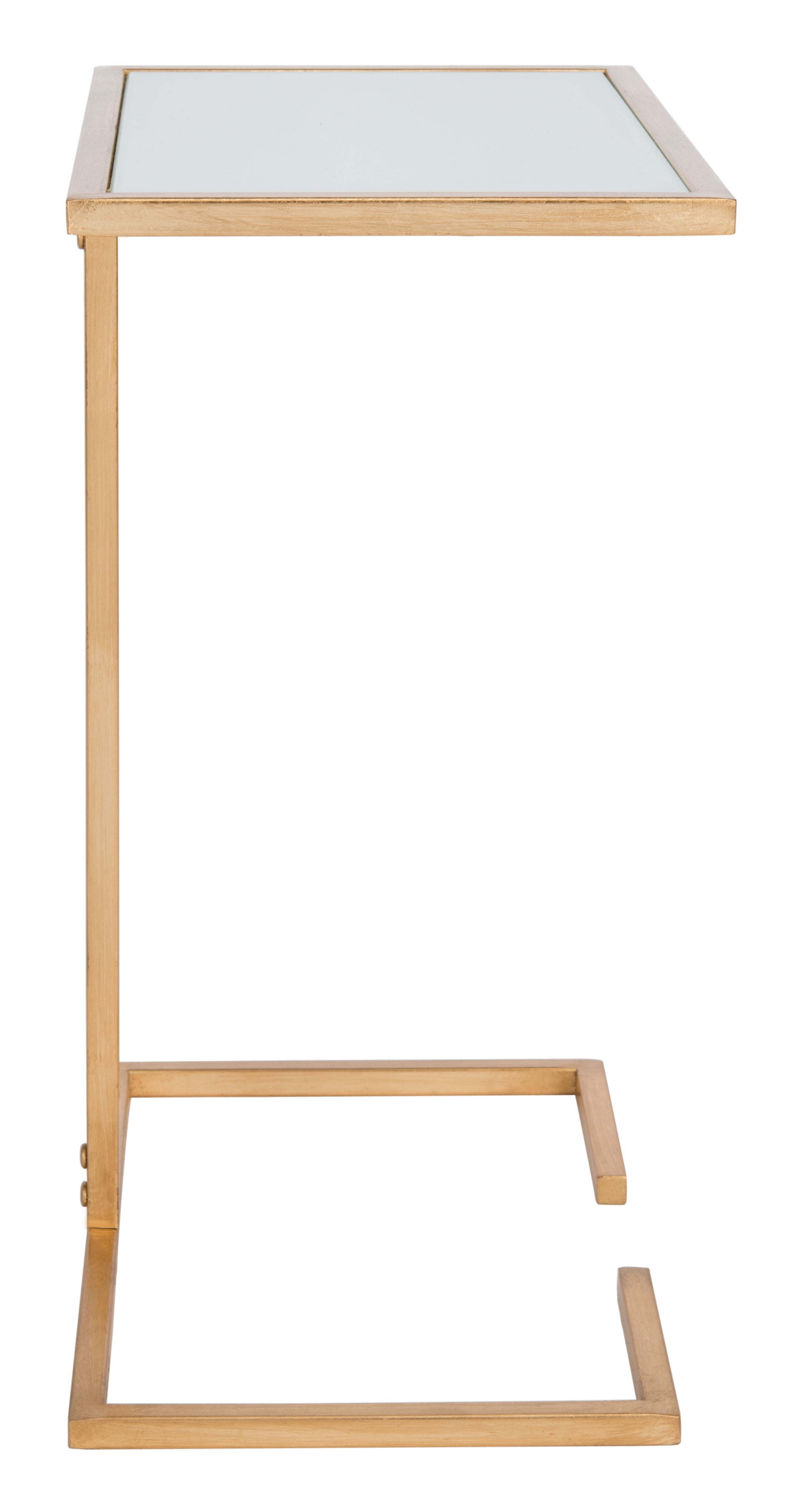 SAFAVIEH Neil 21 in. H Solid Classic Accent Table, Gold Leaf/White Glass