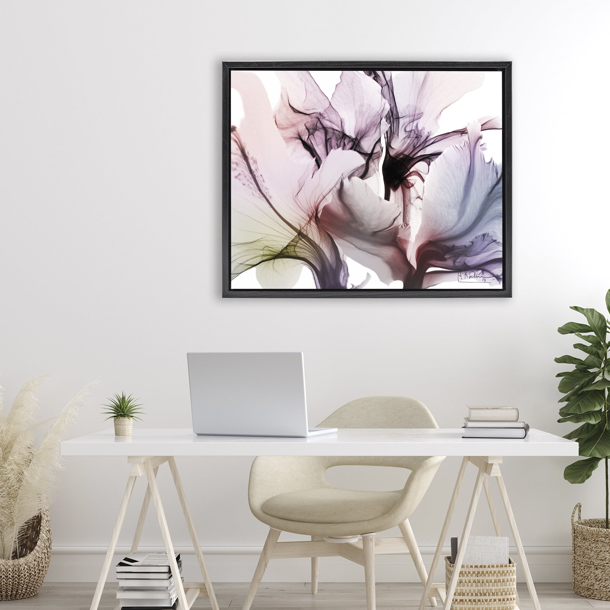 Stupell Industries Brilliant Song Flower Petals Black Framed Floater Canvas Wall Art, design by Albert Koetsier