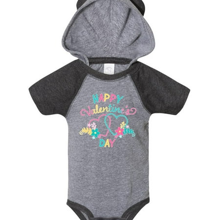 

Inktastic Happy Valentine s Day Hearts and Flowers Gift Baby Boy or Baby Girl Bodysuit