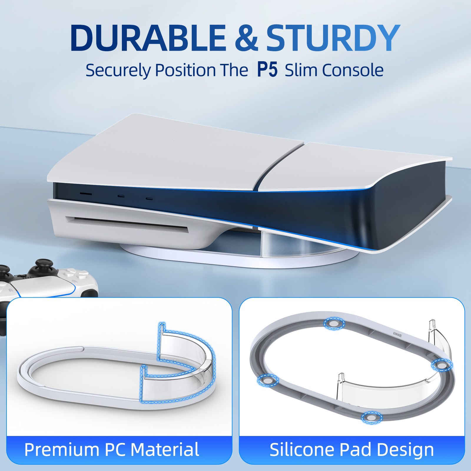 Horizontal Stand Base For PlayStation 5 - Compatible With PS5 Disc & Digital Edition Consoles 6 thumbnail image