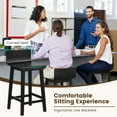 thumbnail image 3 of Topcobe Wood Bar Stools Set of 2 with Solid Back and Seat, Modern Furniture for Living Room-Black, 3 of 9