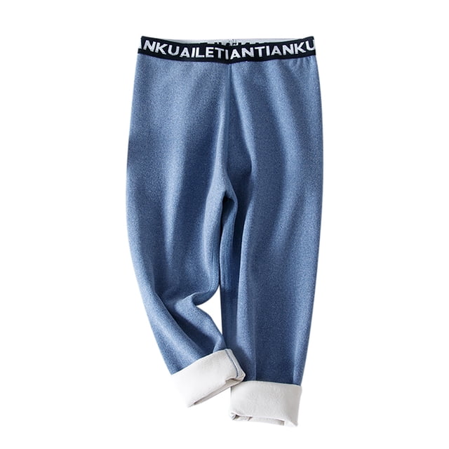 YOUSNH Unisexe Enfants Garçons Filles Hiver Chaud Uni Doublé Pantalon de Survêtement Pantalon Jogger Pantalon Filles Bleu 6-7 Ans