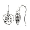 thumbnail image 4 of LeCalla 925 Sterling Silver Antique Heart Love Irish Celtic Friendship Knot Tiny Drop Dangle Earrings Jewelry Gifts for Women and Teen 21MM, 4 of 6