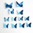 thumbnail image 5 of 12 Pcs Butterfly Wall Decor,Removable Stickers Wall Decor,3D Butterfly Wall Decal Room Decor,3D Butterfly Wall Stickers,for Room, Door, Window, Wedding, Bathroom, Birthday Decoration,Blue, 5 of 5
