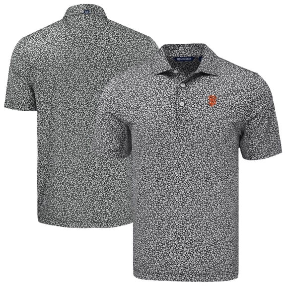 Men's Cutter & Buck Black San Francisco Giants Big & Tall Pike Eco Flora Print Recycled Polo