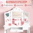 thumbnail image 5 of Costway Makeup Vanity Set with Tri-Fold Mirror & LED Lights Vanity Desk and Stool Set, 5 of 5