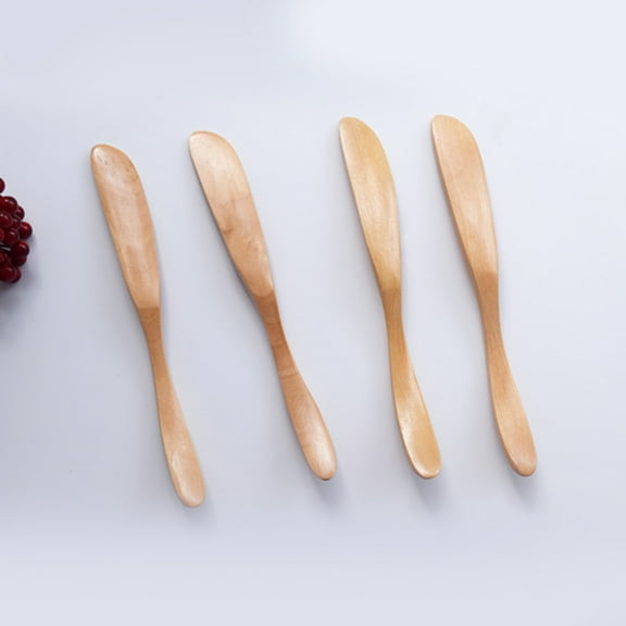 Masteelf Wood Butter Knife for Kitchen Use Made of Wood Smooth Grip Suitable for Cream Cheese 5pcs