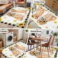 thumbnail image 6 of Cute Dag Washable Area Rugs 4'x6', Yellow Sunflower Daisy Black Plaid Summer Field Low Pile Throw Living Room Rug Non-Slip Sturdy Edge Binding Carpet for Indoor Entryway Bedside Kitchen, 6 of 9