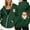 A-Dark Green209, variant on XIAOCHA Oversized Full-Zip Hoodie for Women Fleece Hooded Jacket With Pocketed Daily Layering Outdoor Hoodies
