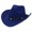 Royal Blue, variant on Boyscolos Cowgirl Cowboy Hat Women Men Vintage Wide Brim Fedora Hat Rhinestone Disco Western Hat for Fancy Dress Cosplay Party One Size