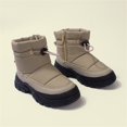 thumbnail image 4 of XXWXYD Toddler Boota Zipper Cold Adhesive Plus Velvet Children's Snow Boots Korean Thick Boys and Girls Warm Cotton Boots for Simple Casual Non Slip Breathable Shoe(3.5-4 Years,Khaki), 4 of 4