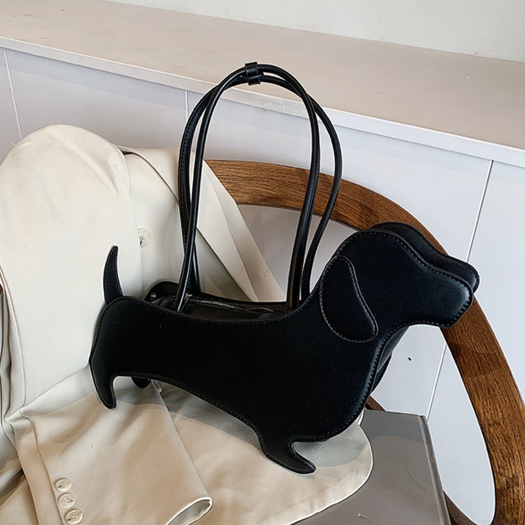 Necvior Unique Dachshund Designs Shoulder Bag PU Handbag Underarm Purse for Lady