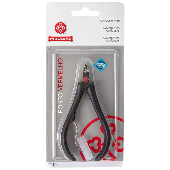 Mundial 171-PR Cuticle Nipper Stainless Steel tip with Ergonomic Handles Black