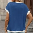 thumbnail image 7 of Vmvidoty Womens Summer Short Sleeve Tops 2026 Trendy Crew Neck Knit Sweater Business Casual Spring Clothes Blue XL, 7 of 7