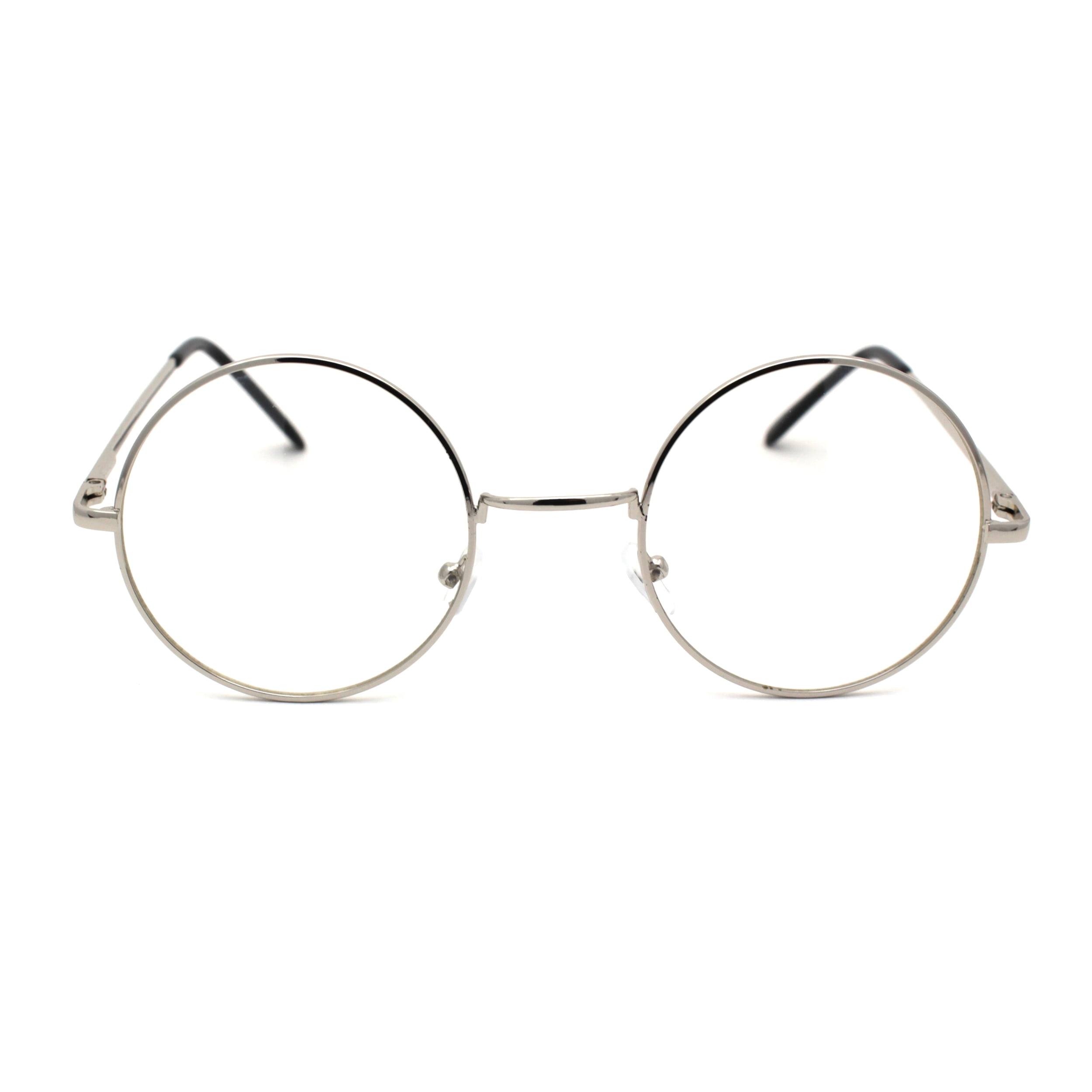 Iconic 70s Round Circle Lens Musician Hippie Eyeglasses Silver ...