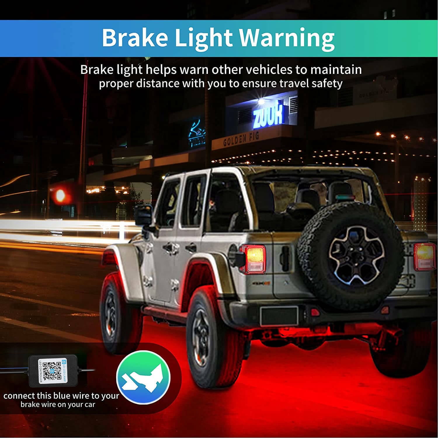 6pcs/Set Car Underglow Neon Accent Strip Lights Kit RGB Million Multi-Color Music Lamp